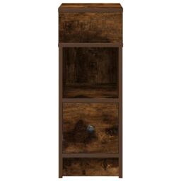 Berkfield Home Bedside Cabinet with Drawer Smoked Oak 25x31x66 cm in Brown - Size: 25 x 31 x 66 cm - thumbnail 4