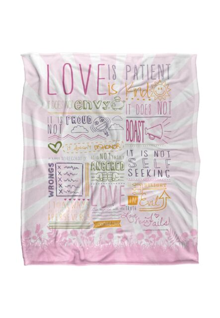 Slingshot Publishing Love Is Patient Silky Touch Super Soft Throw Blanket 152 X 127 cm in White - image 1