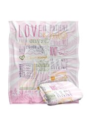 Slingshot Publishing Love Is Patient Silky Touch Super Soft Throw Blanket 152 X 127 cm in White - thumbnail 2