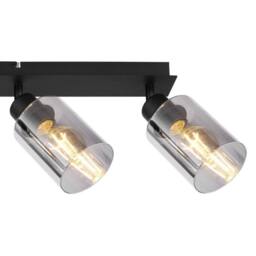 Netlighting Hadera Ceiling Spotlight Bar Matt Black Smoke Glass Shade 4x E27 - thumbnail 5