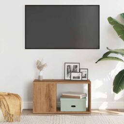 Berkfield Home TV Cabinet Artisian Oak 60x24x32cm Engineered Wood in Brown - Size: 60 x 24 x 32 cm - thumbnail 4