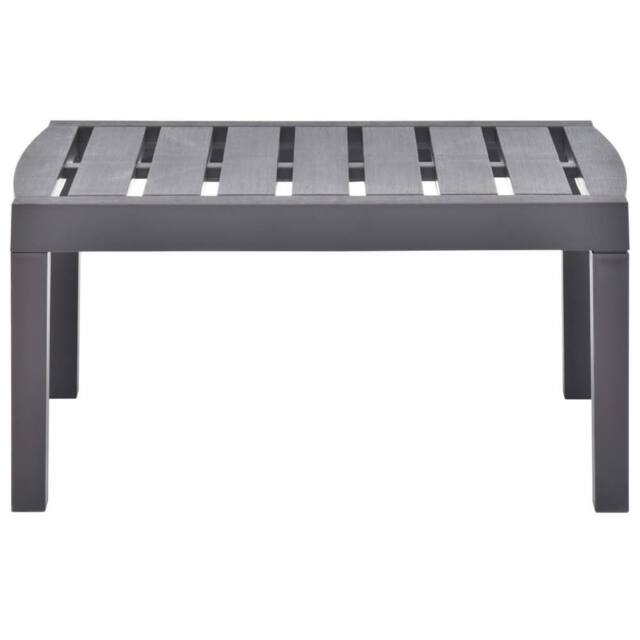 Berkfield Home Garden Table Mocha 78x55x38 cm Plastic in Grey - Size: 78 x 55 x 38 cm - image 1