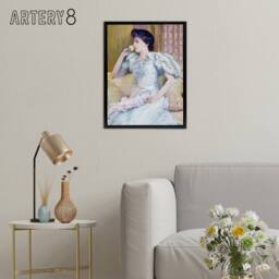 "Artery8 Actress Lillie Langtry Portrait Painting Hassam Framed Canvas Wall Art - Size: W12"" x H16""" - thumbnail 3