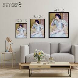 "Artery8 Actress Lillie Langtry Portrait Painting Hassam Framed Canvas Wall Art - Size: W12"" x H16""" - thumbnail 4