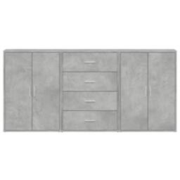Berkfield Home Sideboards 3 pcs Concrete Grey 60x31x84 cm Engineered Wood - Size: 60 x 31 x 84 cm - thumbnail 4