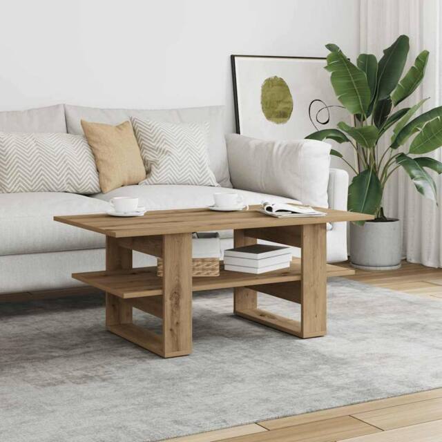 Berkfield Home Decorative Coffee Table Artisan Oak 102x55x42 cm Engineered Wood in Brown - Size: 102 x 55 x 42 cm - image 1