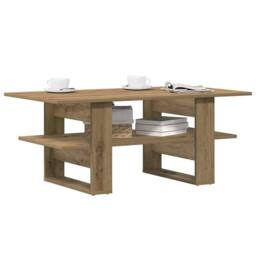 Berkfield Home Decorative Coffee Table Artisan Oak 102x55x42 cm Engineered Wood in Brown - Size: 102 x 55 x 42 cm - thumbnail 2