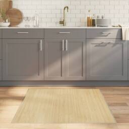 Berkfield Home Rug Square Light Natural100x100 cm Bamboo in Beige - Size: Medium - thumbnail 2