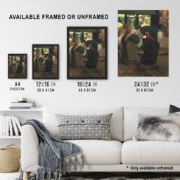 "Artery8 The Laundresses Oil Painting Steinlen Wall Art Poster Print - Size: W18"" x H24""" - thumbnail 3
