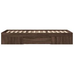 Berkfield Home Bed Frame without Mattress Brown Oak 75x190 cm Small Single Engineered Wood - thumbnail 6