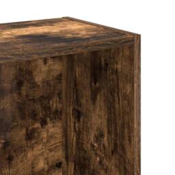 Berkfield Home Decorative Bookcase Smoked Oak 80x24x76 cm Engineered Wood in Brown - Size: 80 x 24 x 76 cm - thumbnail 8