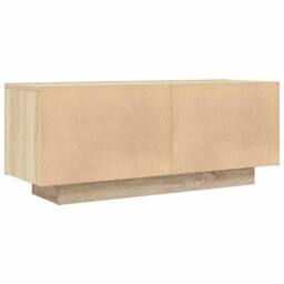 Berkfield Home TV Cabinet Sonoma Oak 100x35x40 cm Engineered Wood in Light Tan - Size: 100 x 35 x 40 cm - thumbnail 6