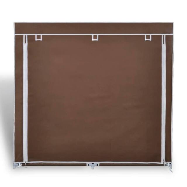 Berkfield Home Unviewable Fabric Shoe Cabinet with Cover 115 x 28 x 110 cm Brown - image 1