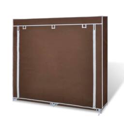 Berkfield Home Unviewable Fabric Shoe Cabinet with Cover 115 x 28 x 110 cm Brown - thumbnail 4