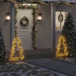 Berkfield Home Green Christmas Light Decoration with Ground Spikes Tree 115 LEDs - thumbnail 2
