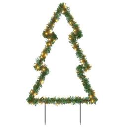 Berkfield Home Green Christmas Light Decoration with Ground Spikes Tree 115 LEDs - thumbnail 3