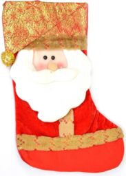 Shatchi Designer Santa Xmas Premium Stocking Sock Christmas Decorations, Multi in Red - thumbnail 2
