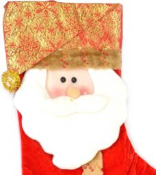 Shatchi Designer Santa Xmas Premium Stocking Sock Christmas Decorations, Multi in Red - thumbnail 3