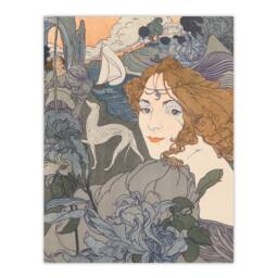 Artery8 Georges de Feure Framed Wall Art Print Homecoming Dream Painting in Blue - Size: A4 - thumbnail 3
