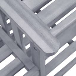 Berkfield Home Garden Chairs with Tea Table 159x61x92 cm Solid Acacia Wood in Grey - Size: 159 x 61 x 92 cm - thumbnail 6