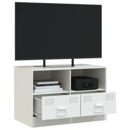 Berkfield Home TV Cabinet White 67x39x44 cm Steel - Size: 67 x 39 x 44 cm - thumbnail 5