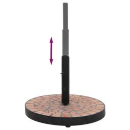 Berkfield Home Parasol Base Terracotta Round 12 kg in Brown - thumbnail 4