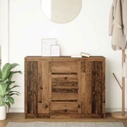 Berkfield Home Sideboard with Drawers Old Wood 100.5x35x76 cm Engineered Wood in Brown - thumbnail 3