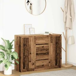 Berkfield Home Sideboard with Drawers Old Wood 100.5x35x76 cm Engineered Wood in Brown - thumbnail 1