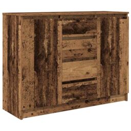 Berkfield Home Sideboard with Drawers Old Wood 100.5x35x76 cm Engineered Wood in Brown - thumbnail 2