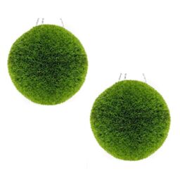 Primrose Artificial Grass Effect Hanging Topiary Ball With Chain 38cm in Green - thumbnail 2