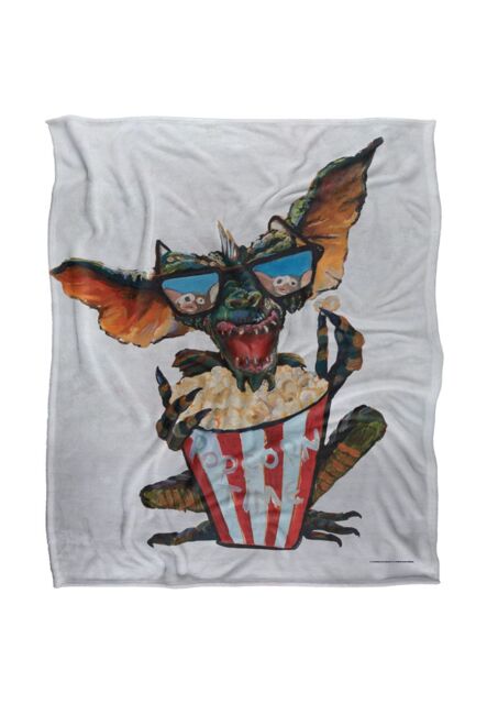 Warner Bros. Gremlins Popcorn Time Silky Touch Super Soft Throw Blanket 152 X 127 cm in White - image 1