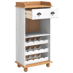 "Berkfield Home Wine Cabinet ""ASKIM"" with 12 Bottle Holders White Solid Wood Pine" - thumbnail 5