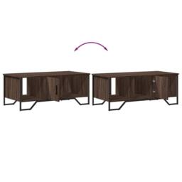 Berkfield Home Coffee Table Brown Oak 100x51x40 cm Engineered Wood - Size: 100 x 51 x 40 cm - thumbnail 8