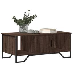 Berkfield Home Coffee Table Brown Oak 100x51x40 cm Engineered Wood - Size: 100 x 51 x 40 cm - thumbnail 4