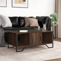 Berkfield Home Coffee Table Brown Oak 100x51x40 cm Engineered Wood - Size: 100 x 51 x 40 cm - thumbnail 3