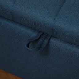 Wyld Haus Sudina Dark Blue Linen Look Rectangle Storage Ottoman - thumbnail 9