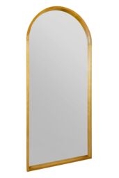 "MirrorOutlet Solid Oak Framed Arched Leaner / Wall Mirror 75"" X 33"" (190CM X 85CM) in Beige - Size: 1 Pack" - thumbnail 5