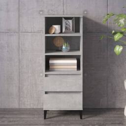 Berkfield Home Highboard Concrete Grey 40x36x110 cm Engineered Wood - Size: 40 x 36 x 110 cm - thumbnail 2