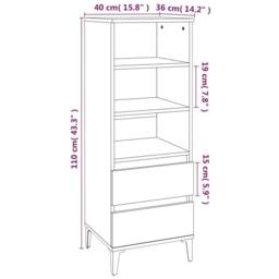 Berkfield Home Highboard Concrete Grey 40x36x110 cm Engineered Wood - Size: 40 x 36 x 110 cm - thumbnail 9