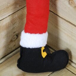 Samuel Alexander 40cm Single Santa Design Chunky Leg With Boot For Xmas Tree in Red - thumbnail 2