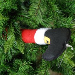 Samuel Alexander 40cm Single Santa Design Chunky Leg With Boot For Xmas Tree in Red - thumbnail 3