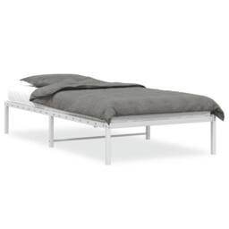 Berkfield Home Metal Bed Frame without Mattress White 107x203cm - Size: 107x203 cm - thumbnail 2