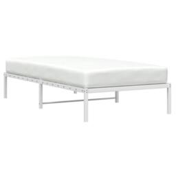 Berkfield Home Metal Bed Frame without Mattress White 107x203cm - Size: 107x203 cm - thumbnail 3