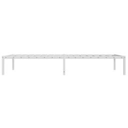 Berkfield Home Metal Bed Frame without Mattress White 107x203cm - Size: 107x203 cm - thumbnail 6