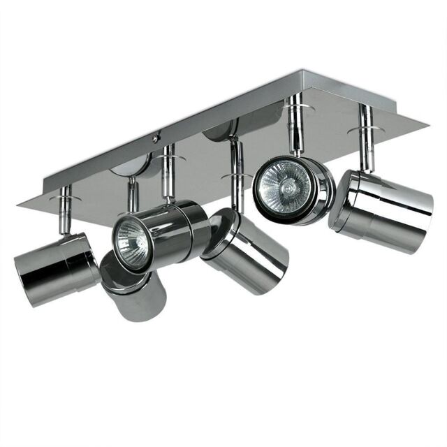 ValueLights Rosie 6 Way Silver Ceiling Bar Spotlight