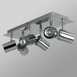 ValueLights Rosie 6 Way Silver Ceiling Bar Spotlight - thumbnail 2