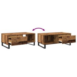 Berkfield Home Coffee Table Old Wood 90x50x36.5 cm Engineered Wood in Brown - thumbnail 8