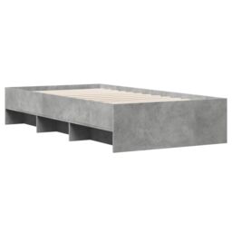 Berkfield Home Bed Frame without Mattress Concrete Grey 100x200cm Engineered Wood - Size: 100x200 cm - thumbnail 4