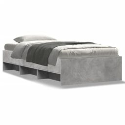 Berkfield Home Bed Frame without Mattress Concrete Grey 100x200cm Engineered Wood - Size: 100x200 cm - thumbnail 2