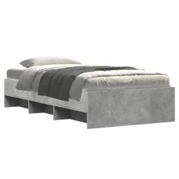 Berkfield Home Bed Frame without Mattress Concrete Grey 100x200cm Engineered Wood - Size: 100x200 cm - thumbnail 3